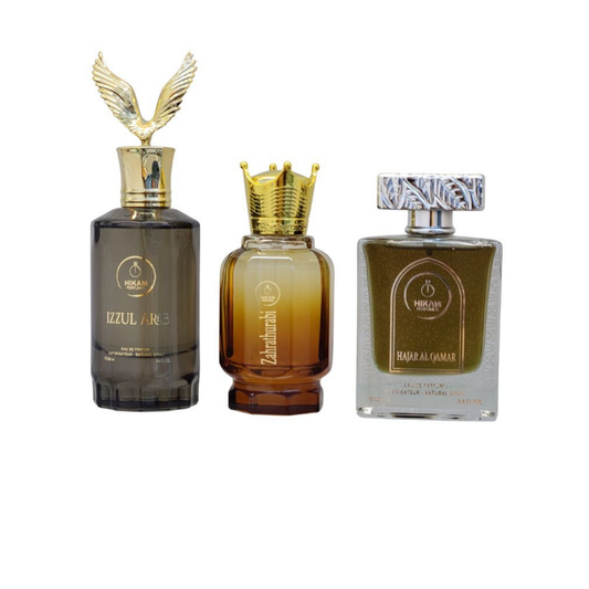 Hikam Perfumes Combo  ZAHRATHURABI+IZZUL ARAB+HAJAR AL QAMAR